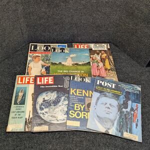 Vintage Life Look Post Magazine Lot Of 7 Kennedy USA Mid-Century 1960s JFK